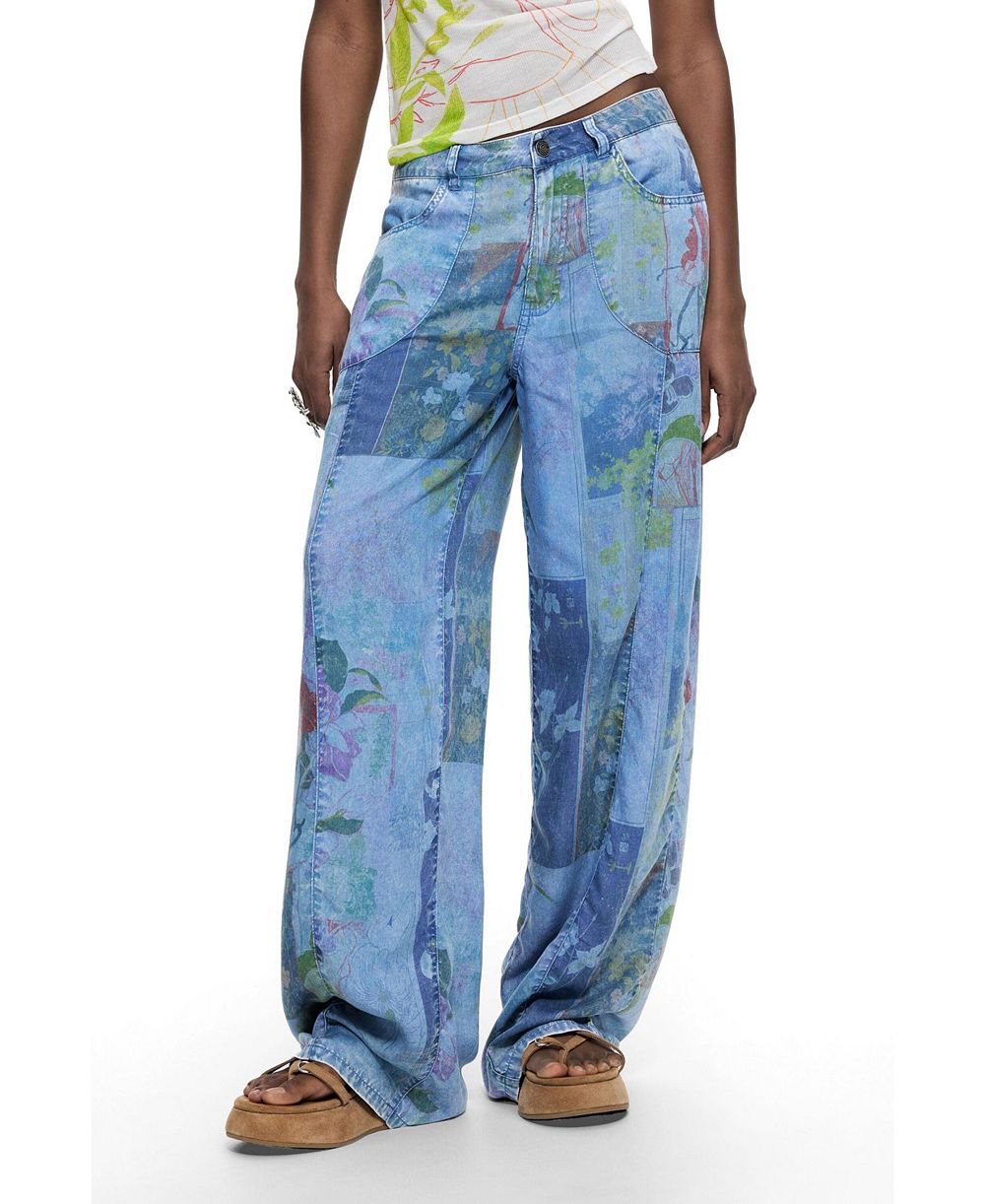 Desigual Women's Printed Denim Trousers