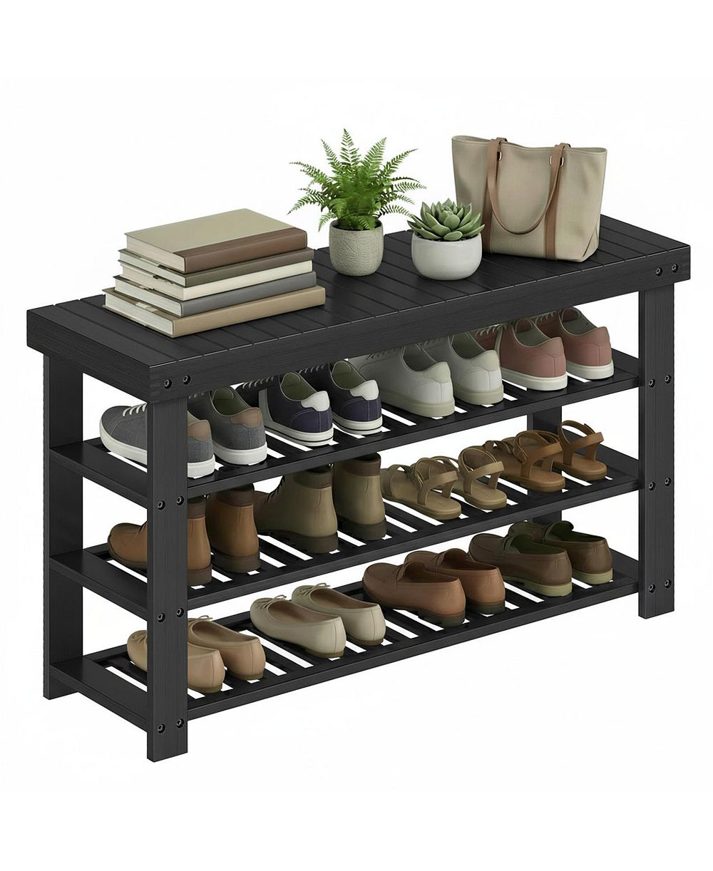 YIGII банкетка-стеллаж для обуви 4 яруса Bamboo Storage Organizer
