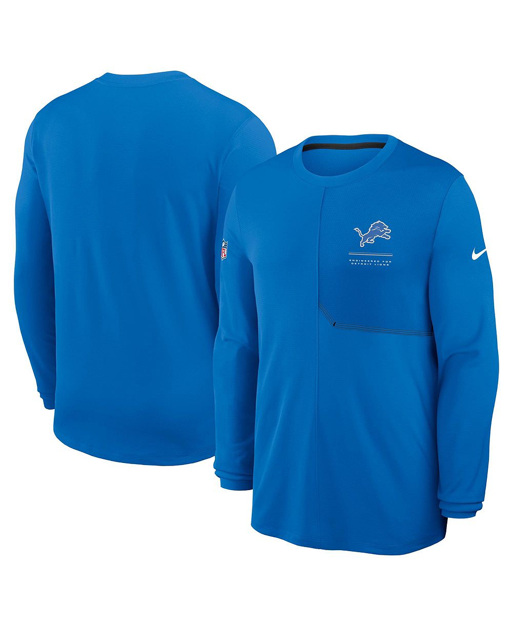 Мужская футболка Nike Detroit Lions Sideline Coaches UV Dri-FIT Long Sleeve Blue