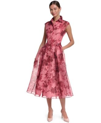Halston Women's Collared Midi Dress