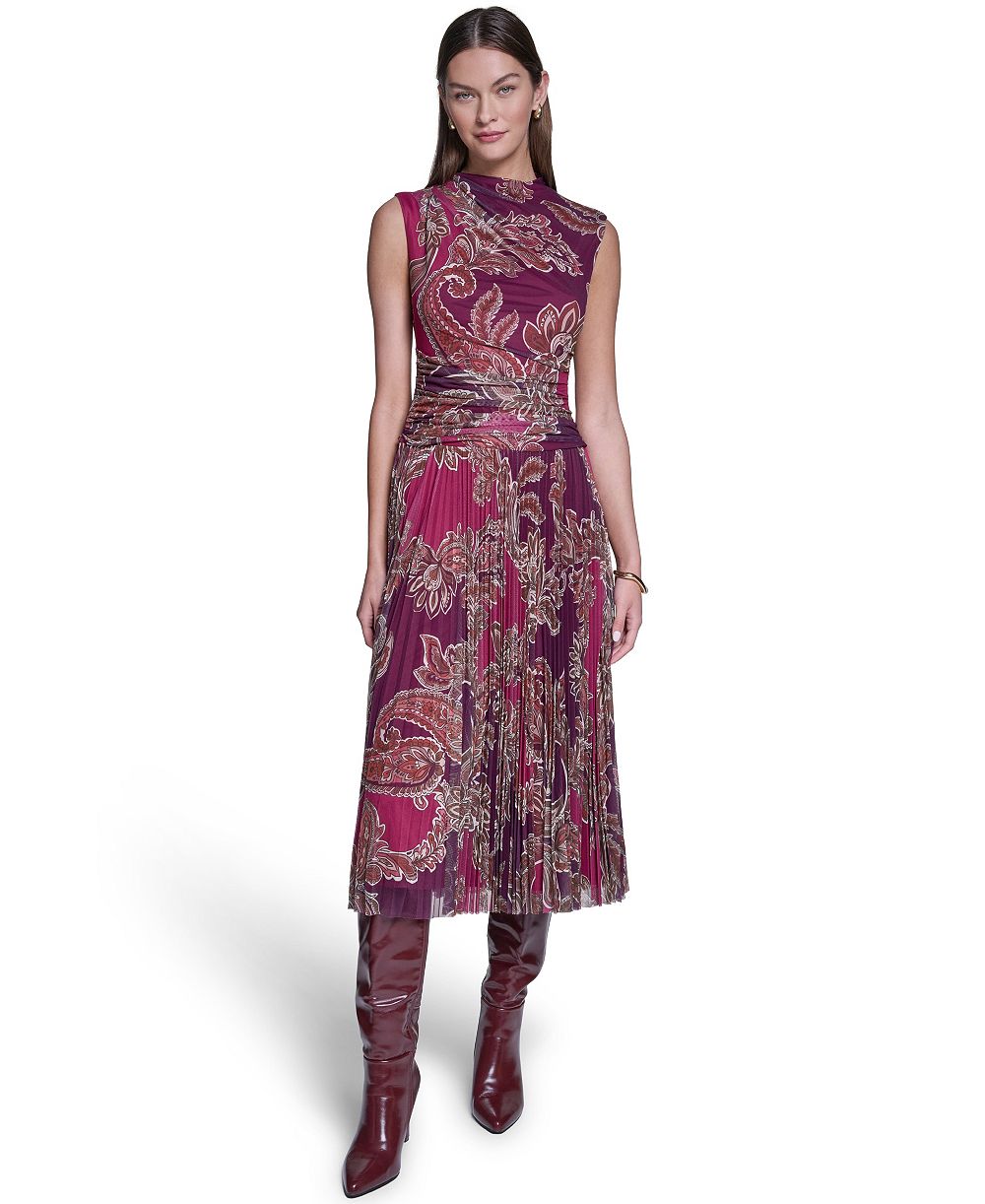Платье Halston Women's Mock Neck Mesh Midi