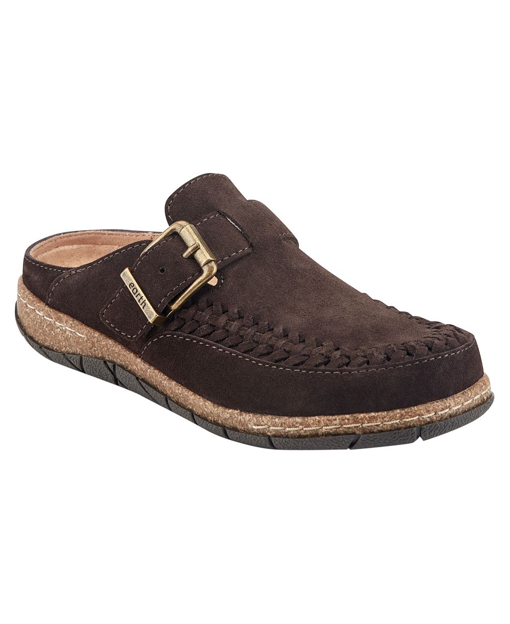 Earth Women's Eileen Woven Suede Footbed Clogs
