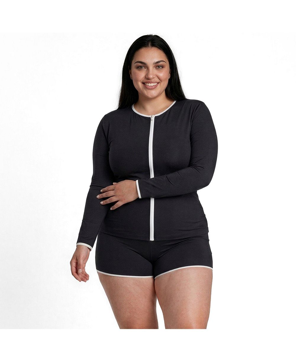 Женский купальник Calypsa Plus Size Full Zip Peyton Two-Toned Collection