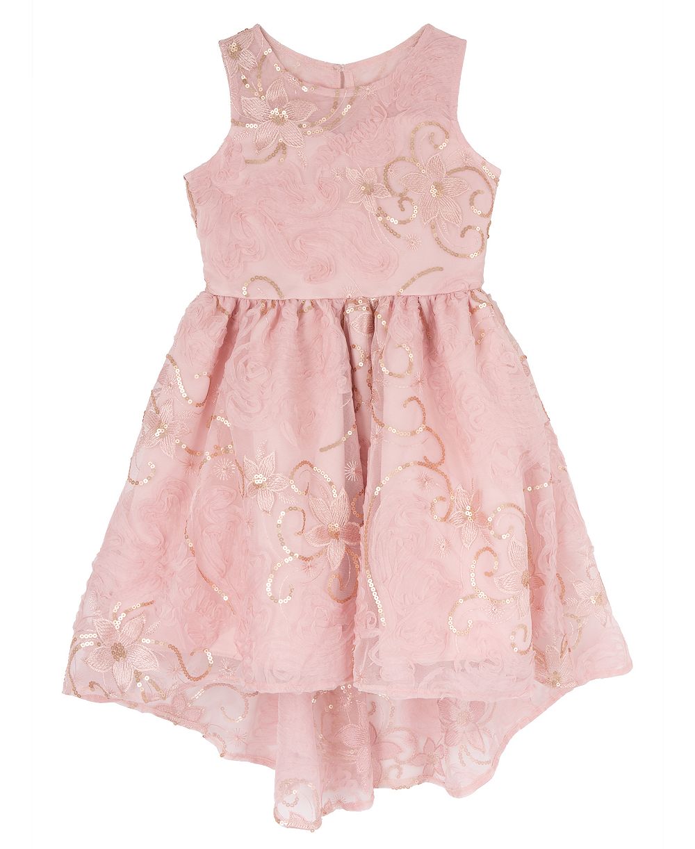Rare Editions Girls' 7-16 Round Neck Sleeveless Dress