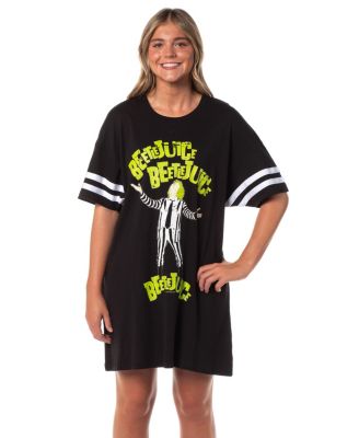 Intimo Women's Beetlejuice Halloween Movie Nightgown Pajama Shirt Dress For Adults
