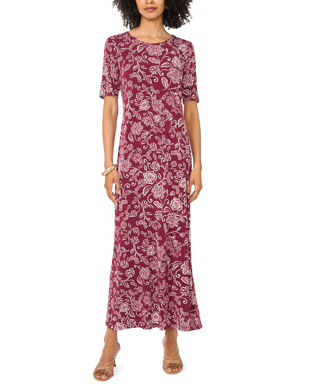 Vince Camuto Women's Floral 3/4-Sleeve Maxi Dress