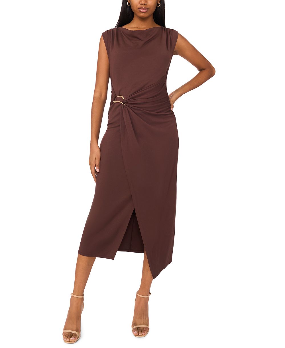 MSK Petite Sleeveless Wrap Midi Dress