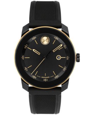 Мужские часы Movado Bold TR90 Swiss Quartz, черный силиконовый ремешок, 42mm