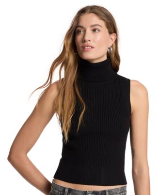Michael Kors Women's Merino Wool Sleeveless Turtleneck Sweater Vest