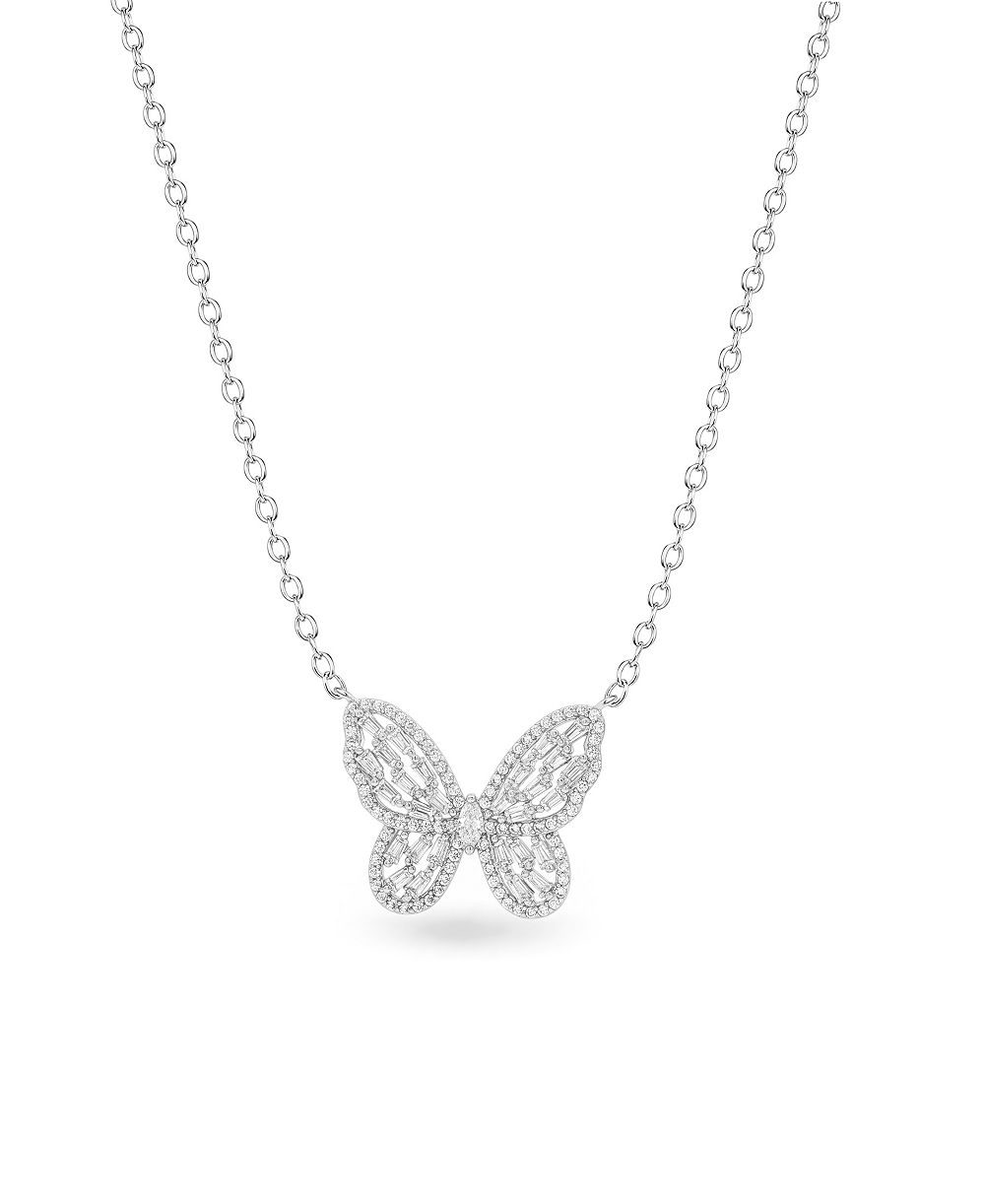 Серебряное ожерелье Macy's с бабочкой из кубического циркония