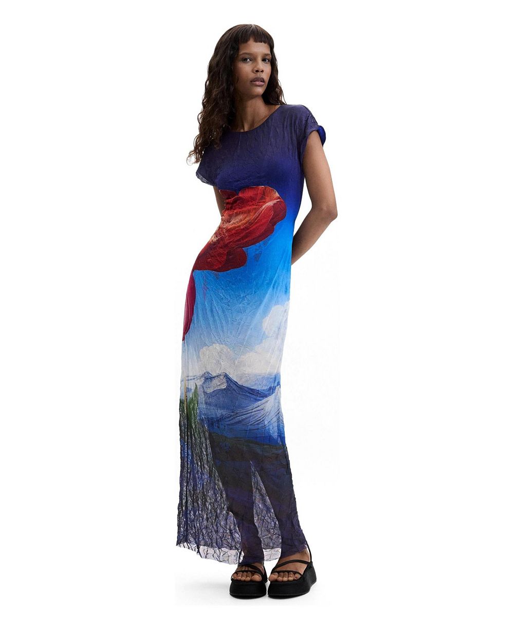Desigual Женское платье с принтом с коротким рукавом