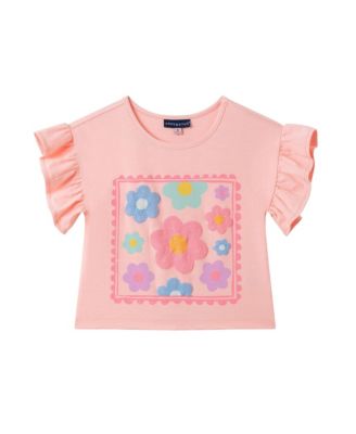 Детская футболка Andy & Evan Toddler Girls 2T- 6 Jersey Ruffle Tee