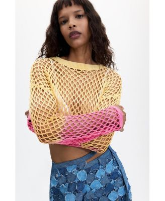 Desigual Women's Openwork crochet sweater