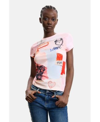 Женская футболка Desigual с принтом, 100% хлопок