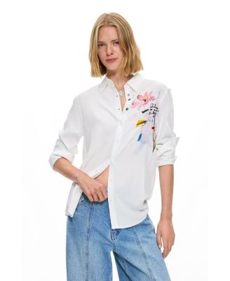 Desigual Женская рубашка с вышитыми цветами