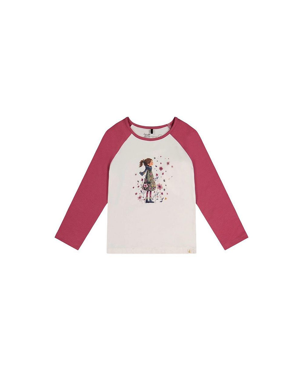 Детская футболка Deux par Deux Toddler Girls Raglan Organic Cotton