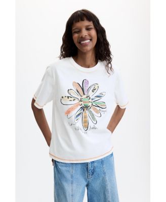 Desigual Женская футболка с цветочным принтом 100% Cotton