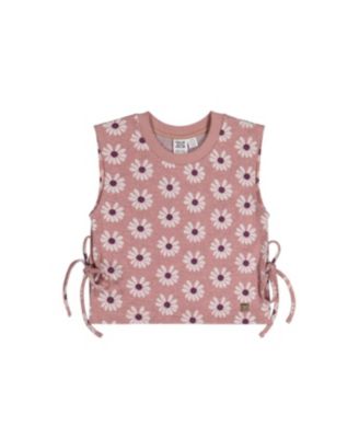 Deux par Deux Little and Big Girl 6-12 Jacquard Vest Printed Flowers