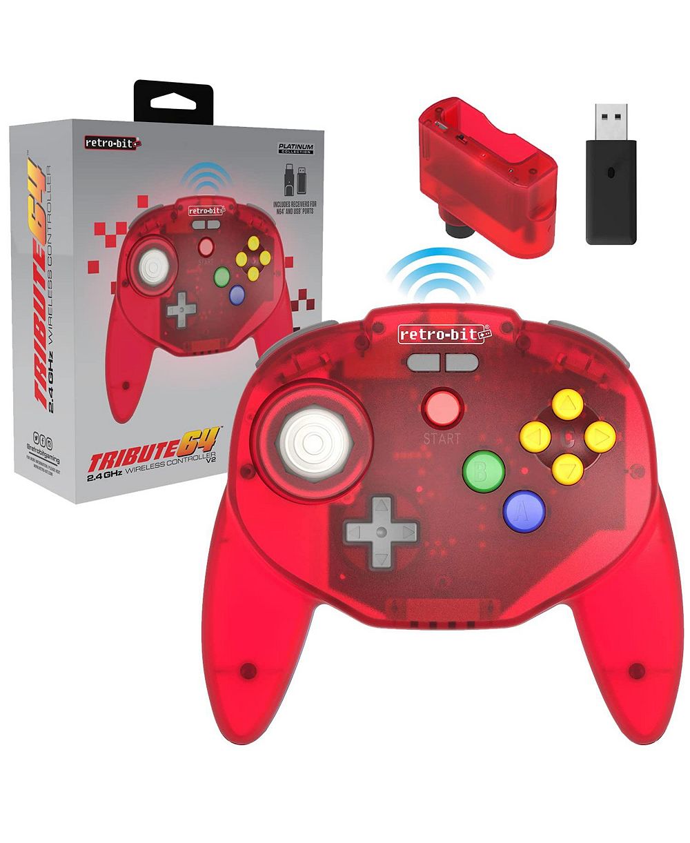 Беспроводной контроллер Retro-Bit Tribute 64 для Nintendo 64, Switch Online, PC, MacOS, RetroPie, Raspberry Pi и других USB устройств