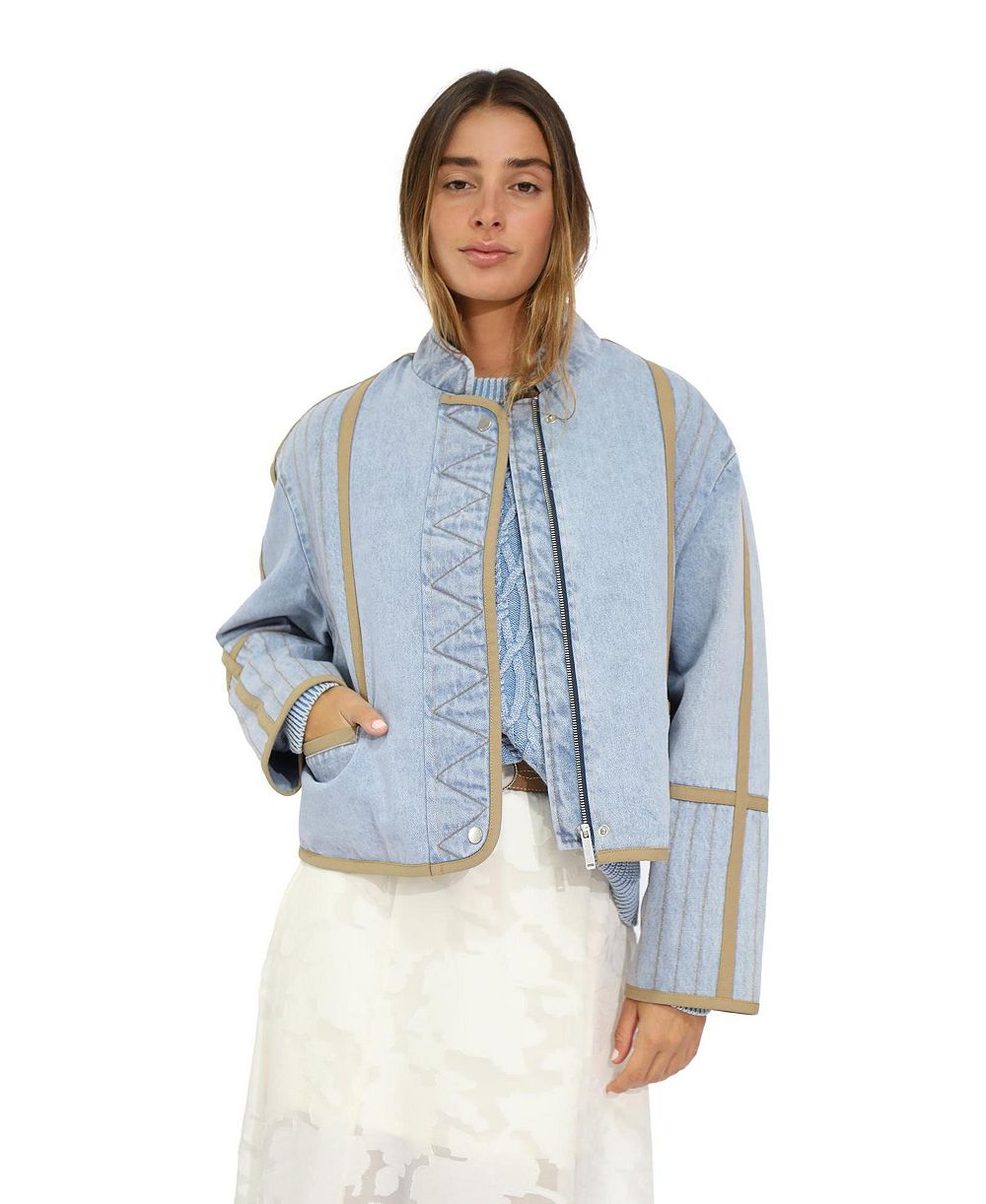 Belle & Bloom Women's Free And Forward Quilted Denim Jacket