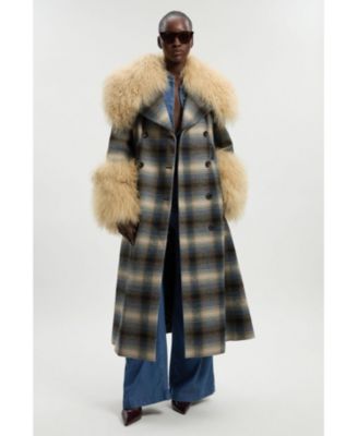 Женское двубортное пальто с поясом Karen Millen