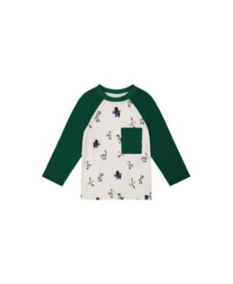 Deux par Deux Детская футболка Raglan с длинным рукавом и принтом Dinosaur