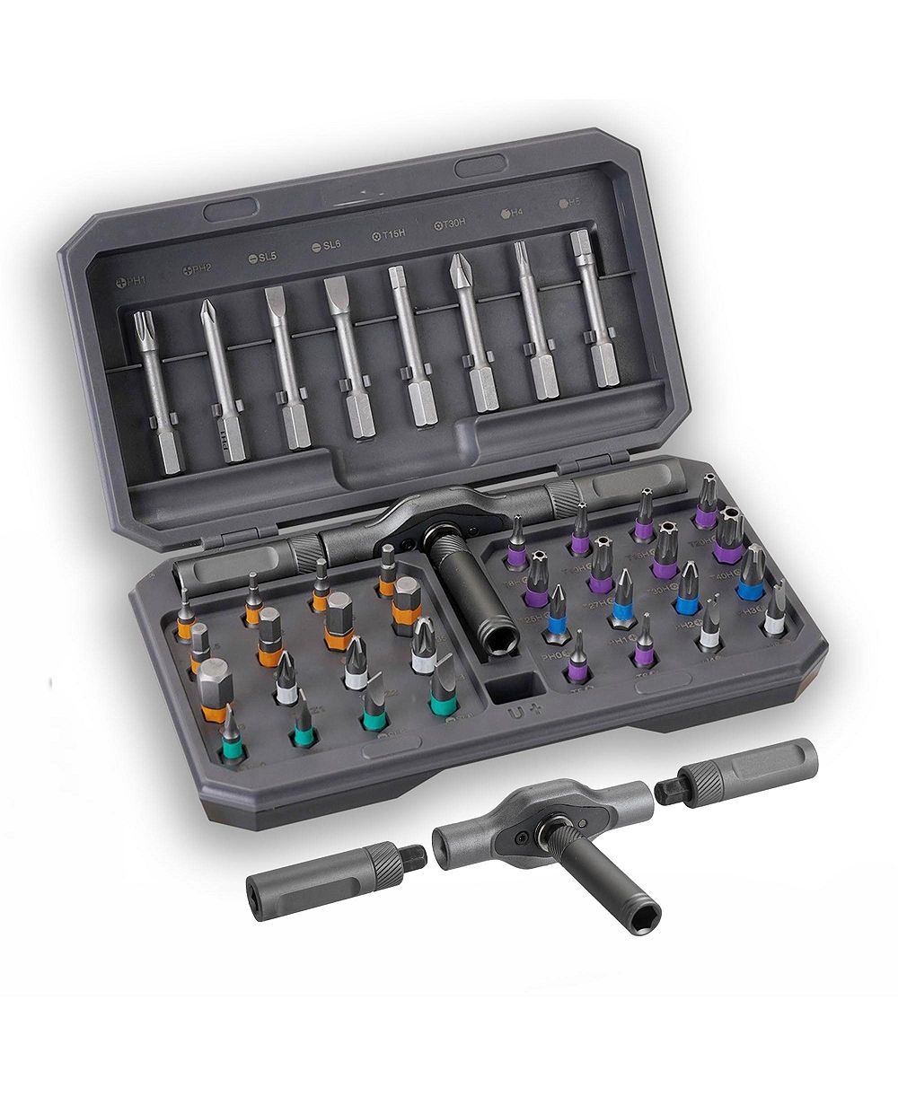 XDOVET 42 in 1 Ratcheting Screwdriver Set T-handle Multi-bit Repair Tool Kit