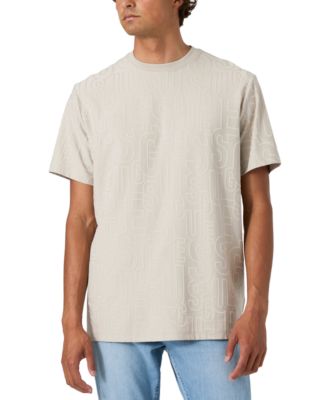 Мужская футболка GUESS Allover Jacquard классического кроя с круглым вырезом