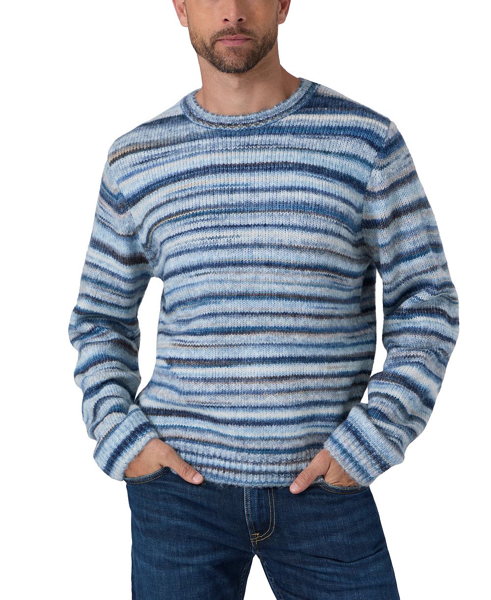 GUESS Men's Zayn Wool-Blend Stripe Crewneck Sweater