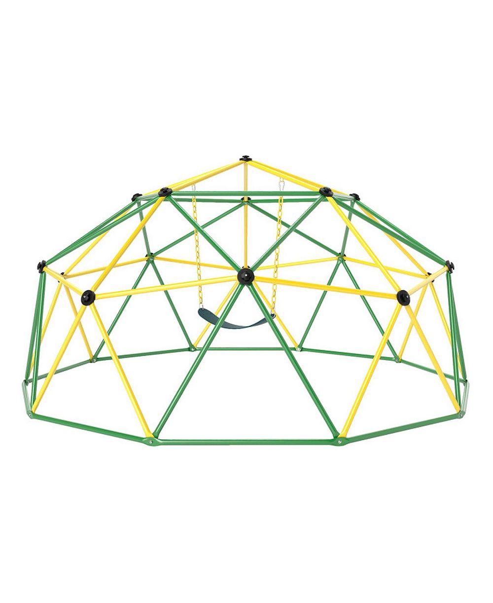 GOUUN 10 Foot Geometric Dome Climber with EVA Swing, 800 Lb Load Capacity, Ages 5-12
