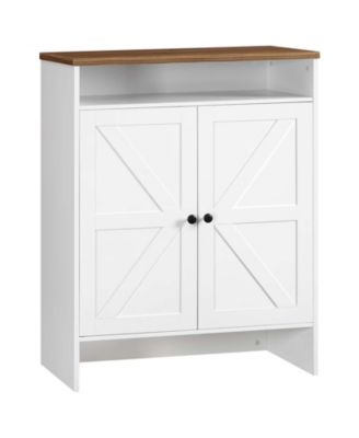 Slickblue Shoe Storage Cabinet Farmhouse Style with Adjustable Shelf