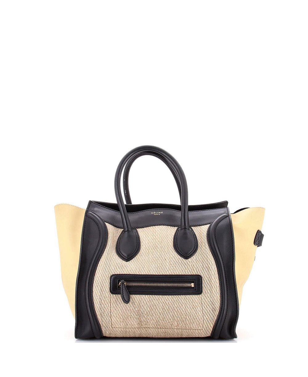 Pre-Owned Celine Mini Tricolor Luggage Bag Canvas and Leather
