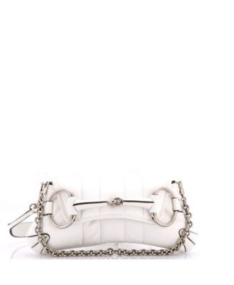 Pre-Owned Gucci Small Horsebit Chain Shoulder Bag Vertical Quilted Leather