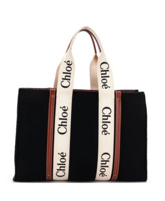 Pre-Owned Chloe сумка Woody Tote Large Felt с кожей и канвасом