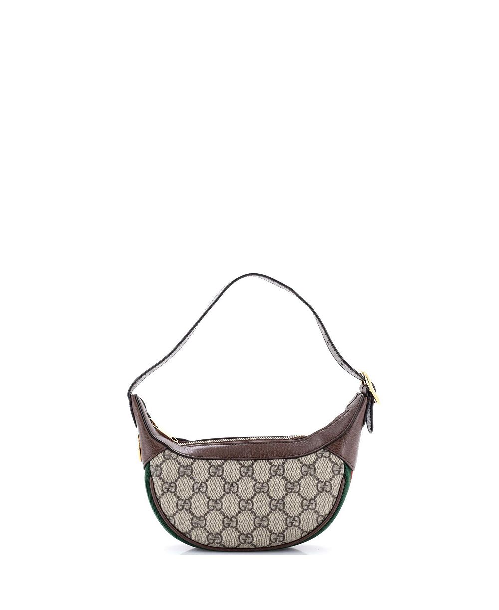 Pre-Owned Gucci Mini Ophidia Half Moon Bag GG Coated Canvas