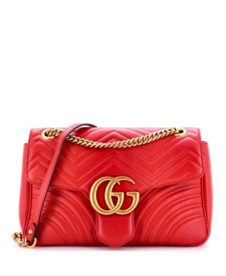 Pre-Owned Gucci Medium GG Marmont Flap Bag Matelasse Leather