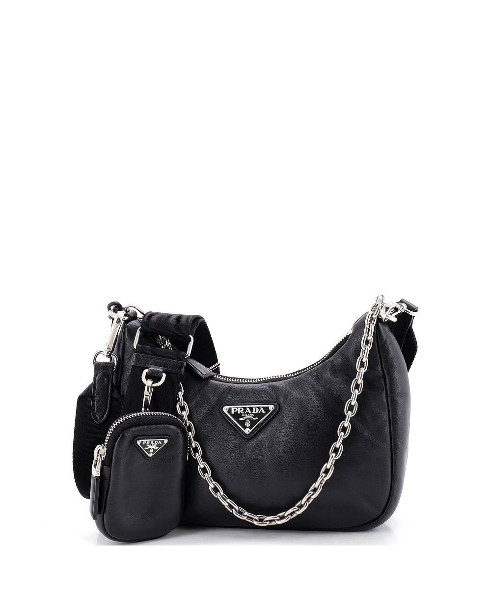 Сумка через плечо Prada Small Re-Edition 2005, кожа Nappa, б/у