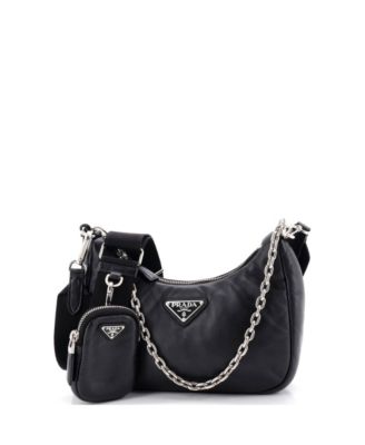 Сумка через плечо Prada Small Re-Edition 2005, кожа Nappa, б/у