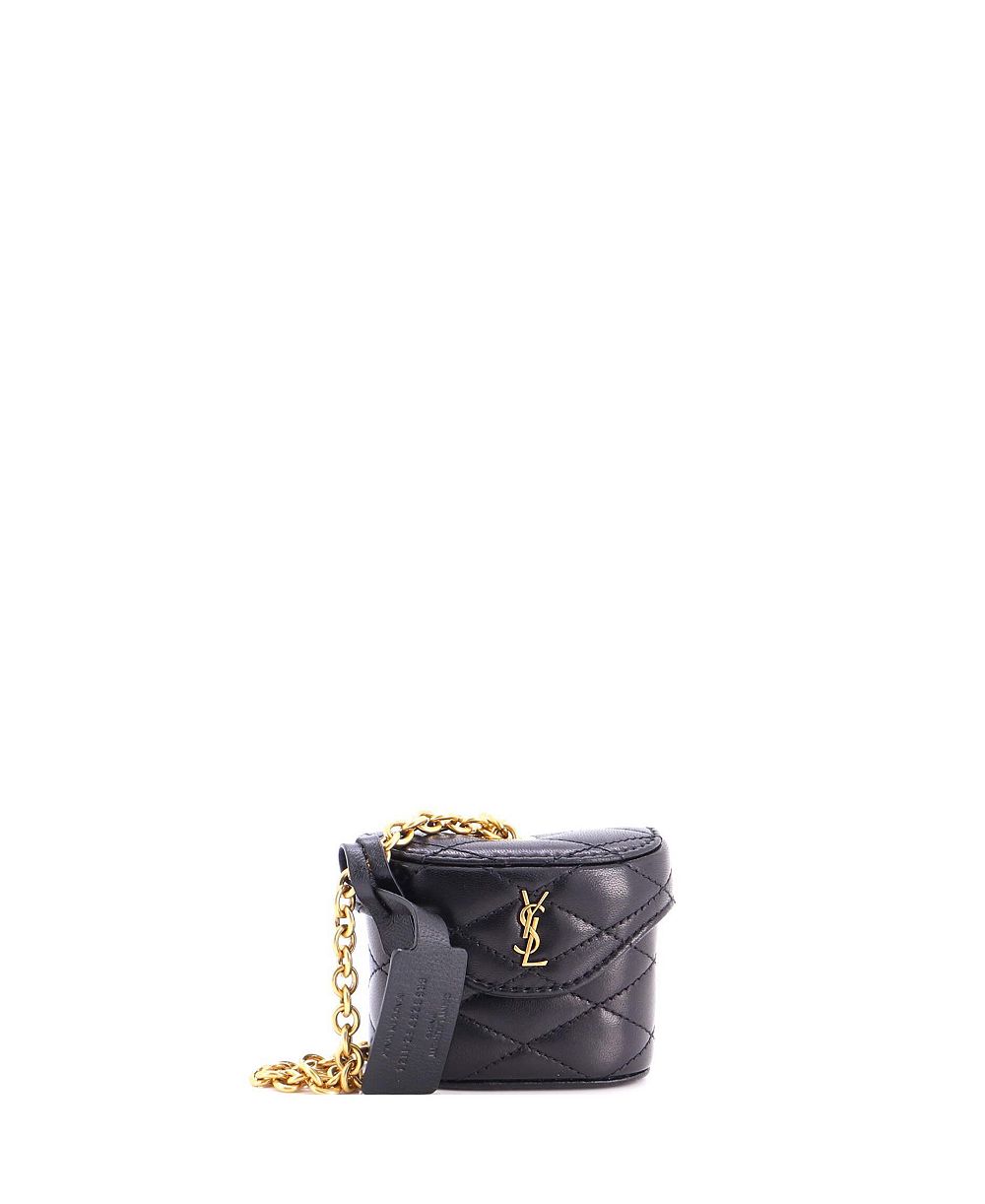 Pre-Owned Saint Laurent June Box Bag Charm Quilted Leather