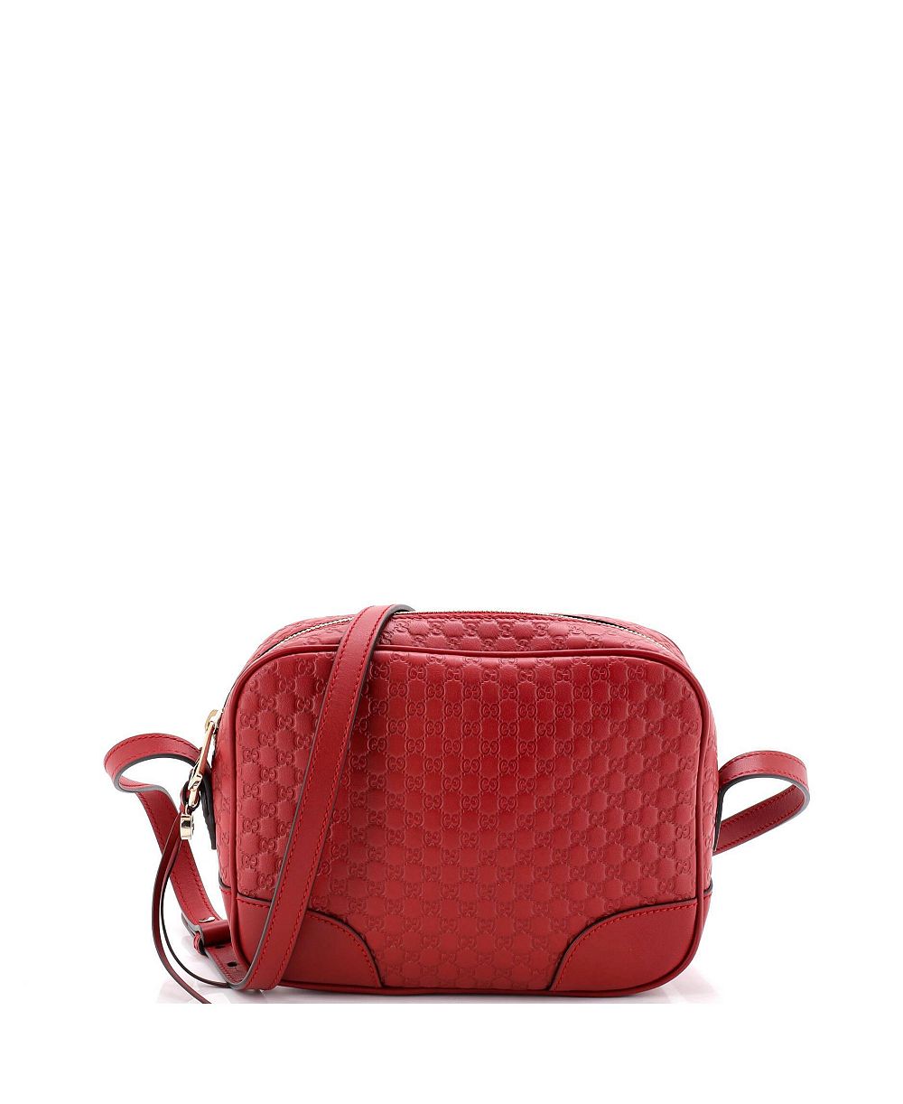 Подержанная сумка через плечо Pre-Owned Gucci Mini Bree Disco Crossbody из кожи Microguccissima