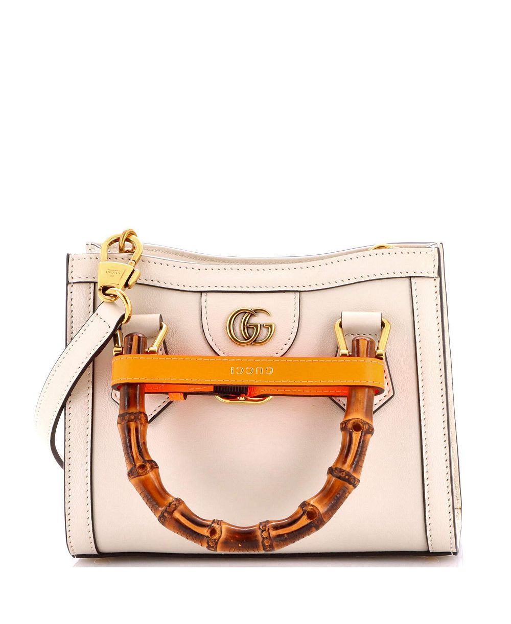 Pre-Owned Gucci Mini Diana NM Bamboo Handle Tote Leather
