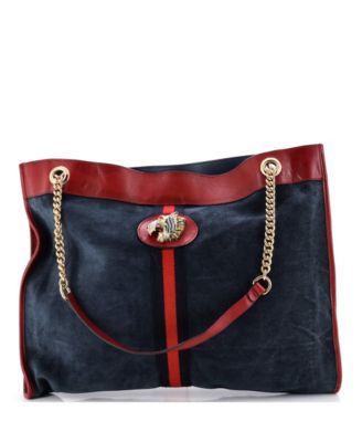 Б/у сумка Gucci Large Rajah Chain Tote из замши