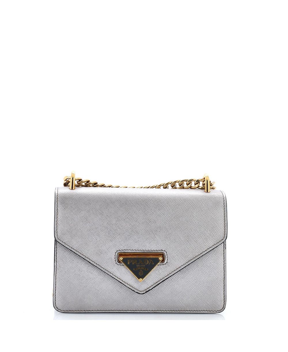 Pre-Owned Prada Small Envelope Flap Chain Shoulder bag Saffiano Leather