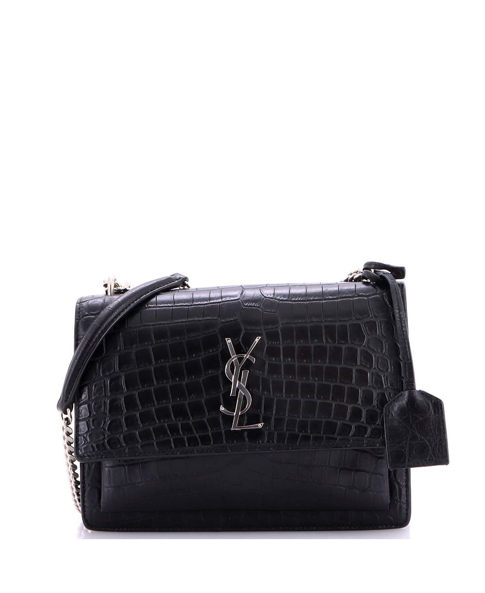 Pre-Owned Saint Laurent Medium Sunset Crossbody Bag Embossed Leather
