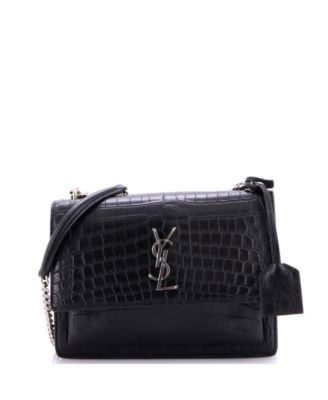 Pre-Owned Saint Laurent Medium Sunset Crossbody Bag Embossed Leather