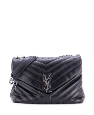 Saint Laurent б/у сумка через плечо Loulou из кожи Matelasse Chevron, средний размер