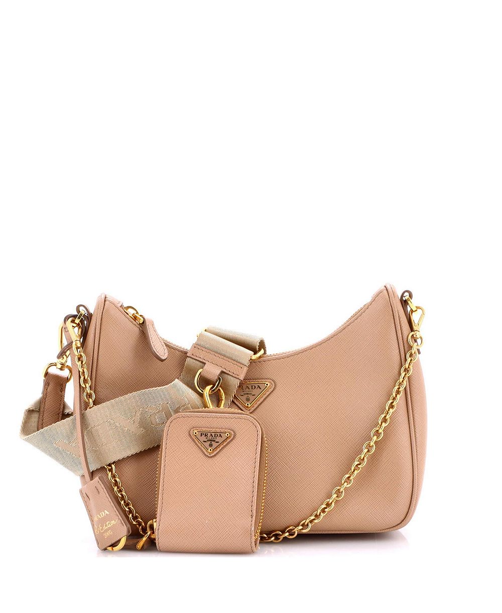 Сумка через плечо Prada Small Re-Edition 2005, кожа Saffiano, б/у