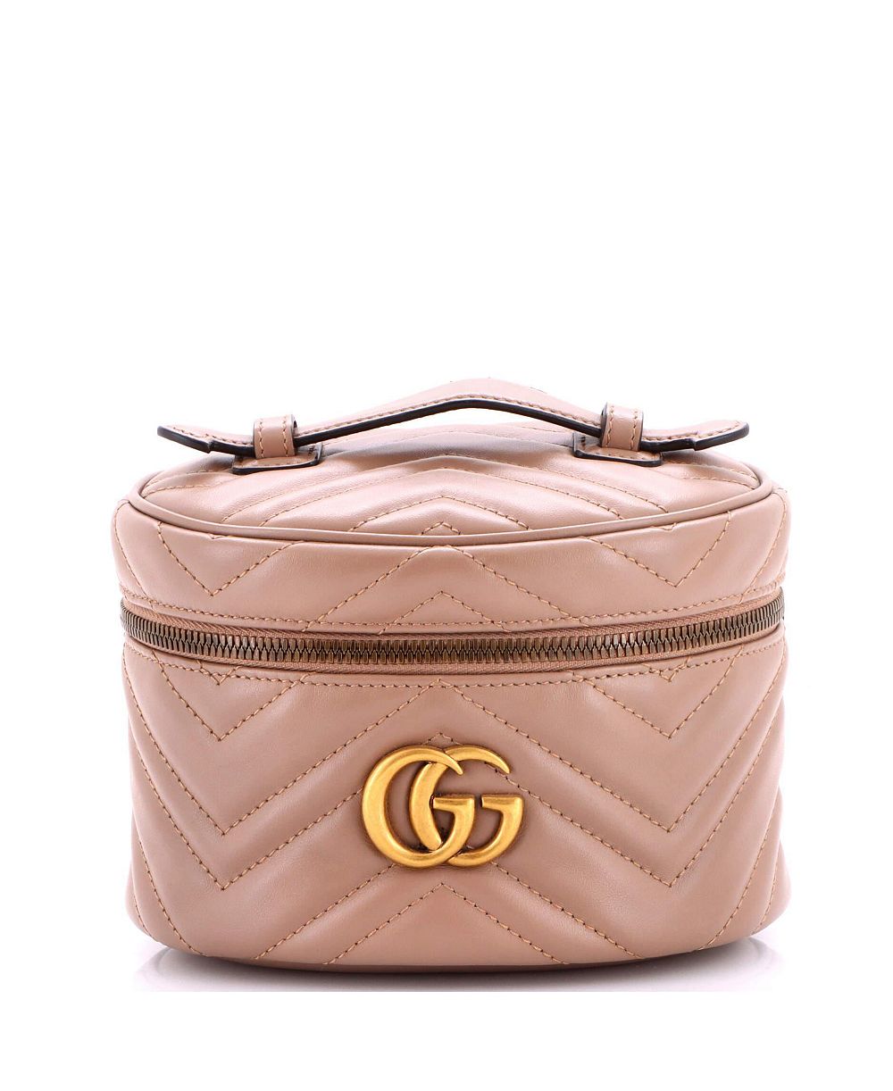 Pre-Owned Gucci Mini GG Marmont Vanity Backpack Matelasse Leather