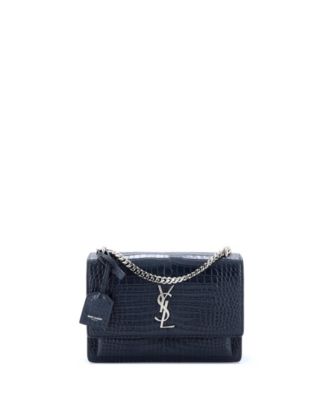 Pre-Owned Saint Laurent Medium Sunset Crossbody Bag Embossed Leather
