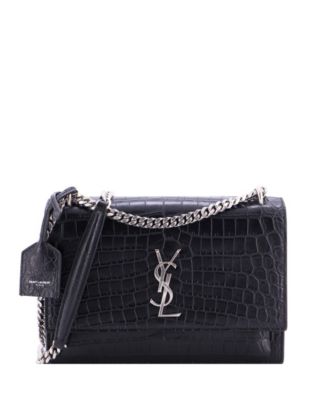 Saint Laurent сумка через плечо Sunset, средний размер, тисненая кожа, б/у